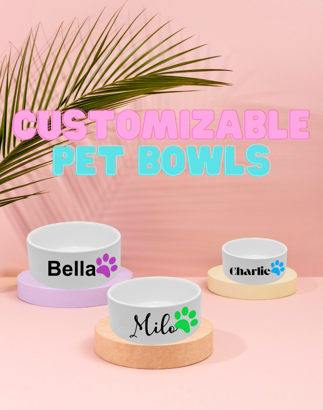 Customizable Dog Bowls Personalized Dog Bowls Cat Bowl