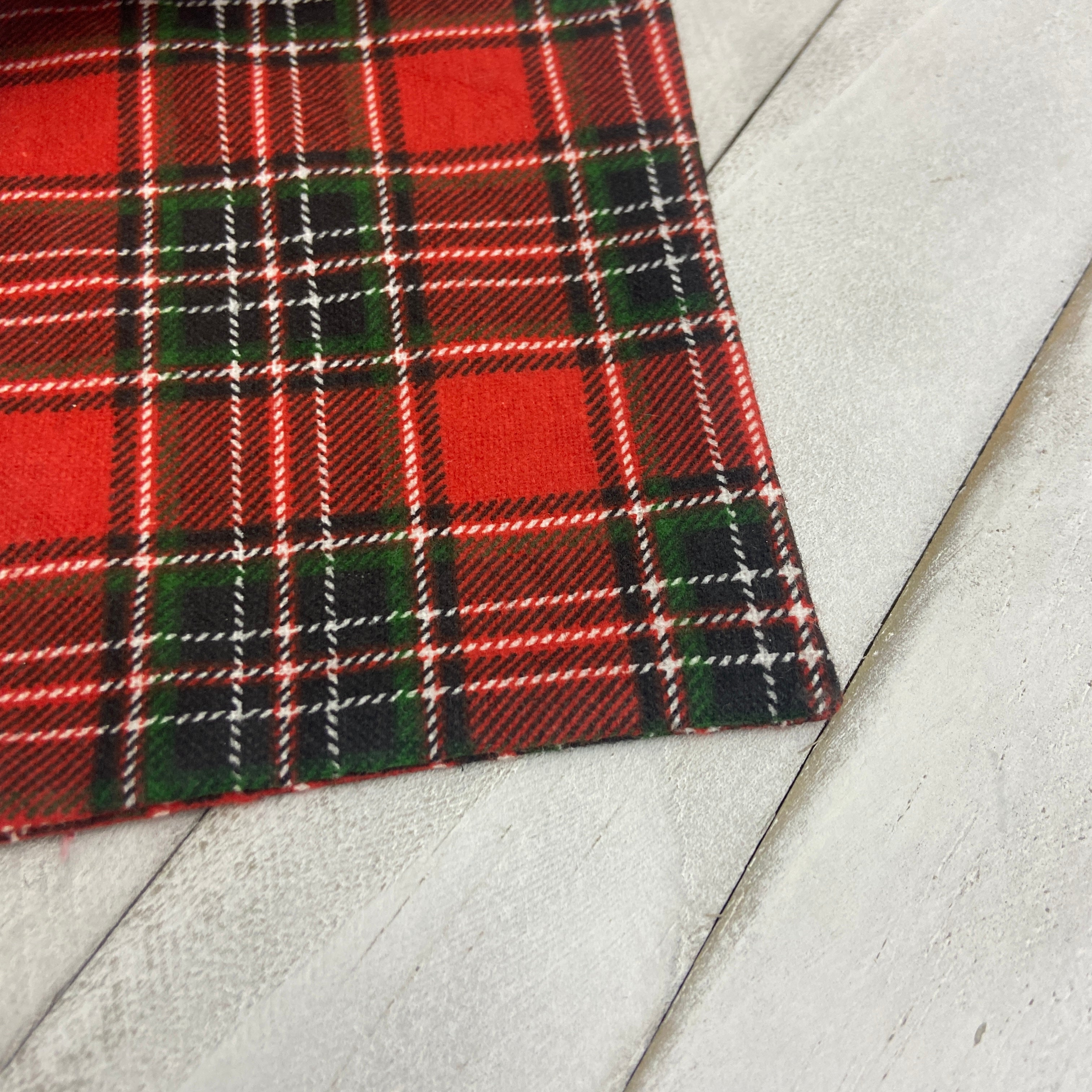 Pet Bandana - Red and Green Plaid Flannel