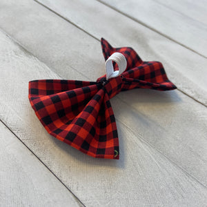 Pet Bowtie - Red and Black Buffalo Plaid