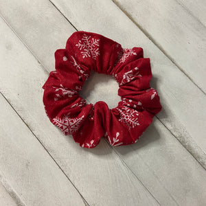 Scrunchie - Sparkly Red Snowflake